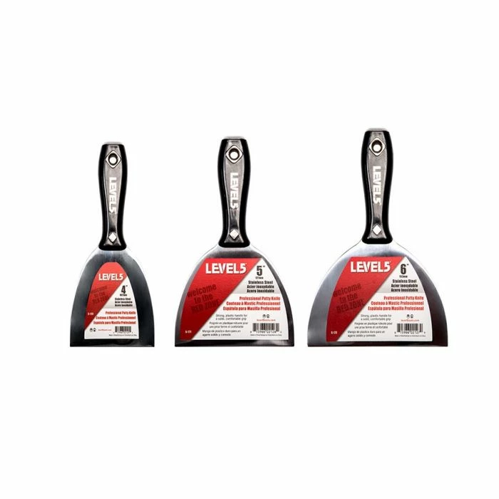 Level 5 Stainless Steel Hammerend Putty Knife Bundle 3 Level 5 Stainless Steel Hammerend Putty Knife Bundle